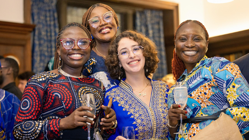 Mastercard Foundation Scholars at a formal College dinner