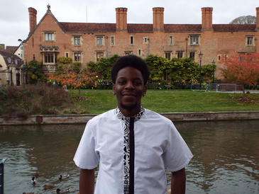 Mastercard Foundation Scholar Thabiso outside Magdalene College