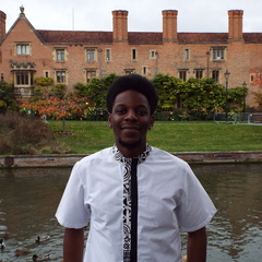 Mastercard Foundation Scholar Thabiso outside Magdalene College