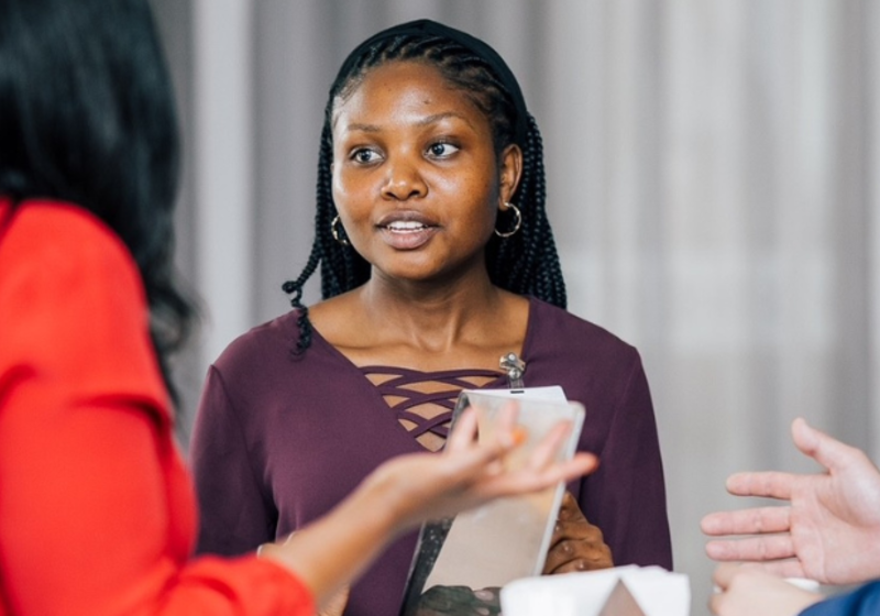 Mastercard Foundation Scholar Brenda Mumwesigye with colleagues at UN Habitat, Nairobi