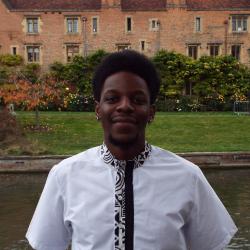 Mastercard Foundation Scholar Thabiso outside Magdalene College
