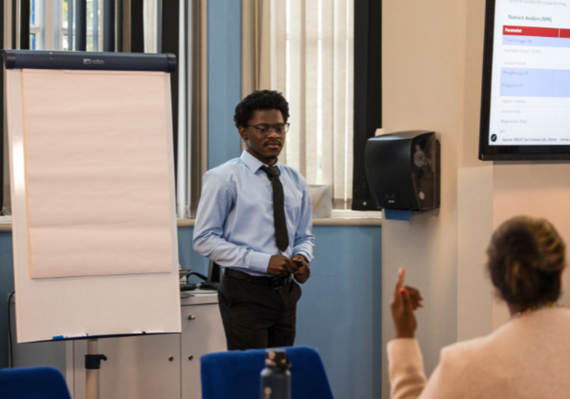 Mastercard Foundation Scholar Desmond Agyei takes the stage
